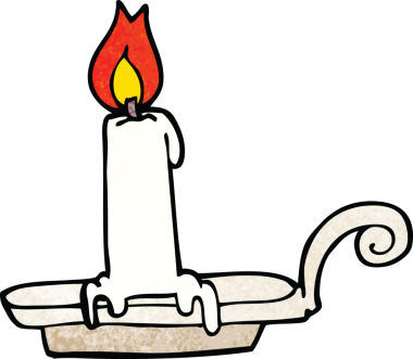Orijinal karikatür yanan mum