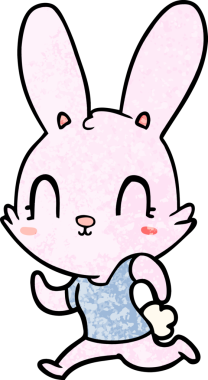 Orijinal şirin tavşan koşuyor.