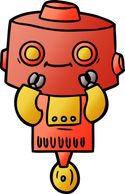 Bir insan tarafından çizilmiş orijinal çizgi film robotu