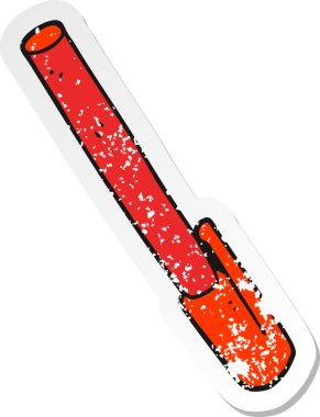 Orijinal gerilmiş karikatür kalemi çıkartması