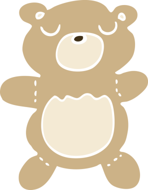 Orijinal düz renkli çizim oyuncak ayı.