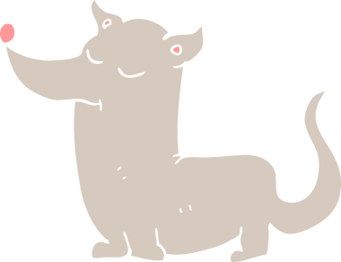 Küçük köpeğin orijinal düz renk çizimi