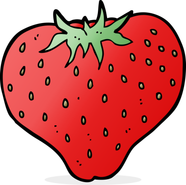 Bir insan tarafından çizilmiş orijinal çilek karikatürü.