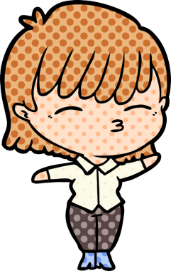 Bir insan tarafından çizilmiş orijinal karikatür kadın.