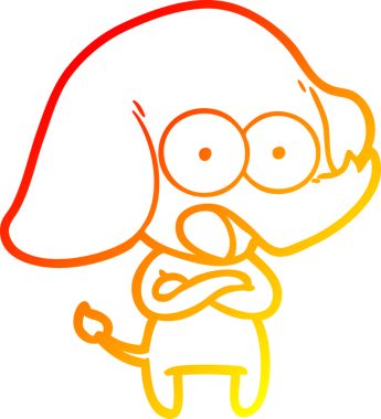 Sevimli bir filin orjinal sıcak çizgi çizimi