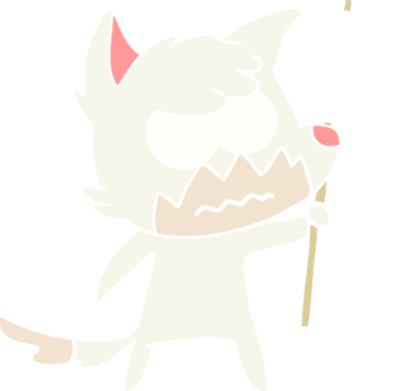 Orijinal düz renkli çizgi film rahatsız edici tilki