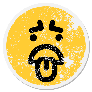 Orijinal perişan yüz dairesel çıkartması