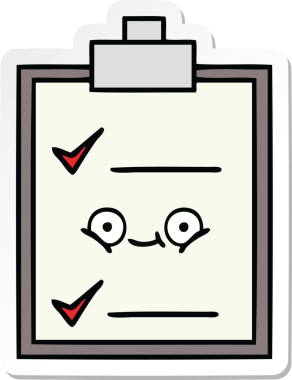 Şirin bir çizgi film kontrol listesinin orijinal etiketi