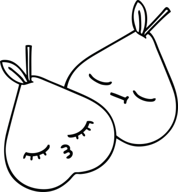 Bir armutun orijinal çizgi çizimi