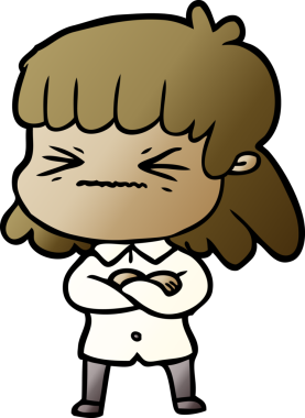 Bir insan tarafından çizilmiş orijinal karikatür kadın.