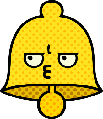 Orijinal çizgi roman tarzı bir çan.