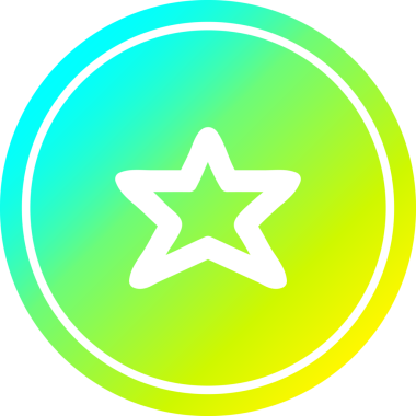 Serin gradyan bitime sahip orijinal yıldız şekli dairesel simgesi