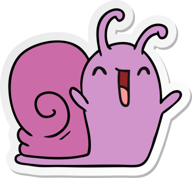 Orijinal karikatür çizimi kawaii Mutlu şirin salyangoz