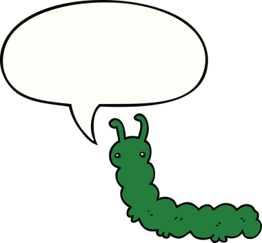 Konuşma baloncuklu orijinal çizgi film tırtılı