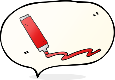 orijinal freehand çizilmiş konuşma balonu karikatür işaretleyici kalem