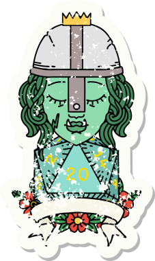 Orijinal Retro Dövme Tarzı Yarı Ork Dövüşçüsü Doğal 20 zar atışıyla