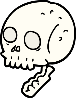 Orijinal, ürkütücü kafatası.