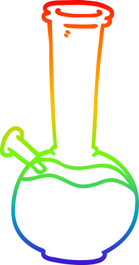 Orijinal gökkuşağı gradyan çizgi çizimi bir çizgi film nargilesi