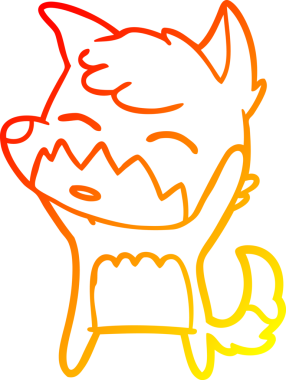 Bir tilki çizgi filminin orjinal sıcak çizgi çizimi