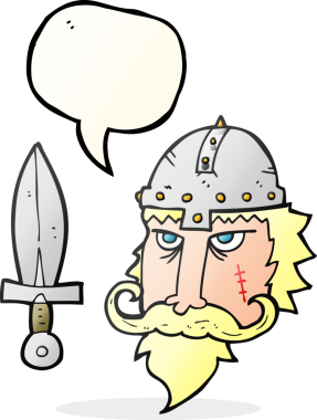 Orijinal serbest konuşma balonu çizgi filmi Viking savaşçısı