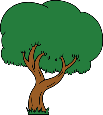 Orijinal el çizimi bir yaz ağacı karalaması.