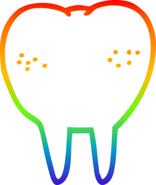 Orijinal gökkuşağı gradyanı çizgi film dişinin çizimi