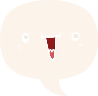 Konuşma baloncuklu orijinal şirin çizgi film yüzü