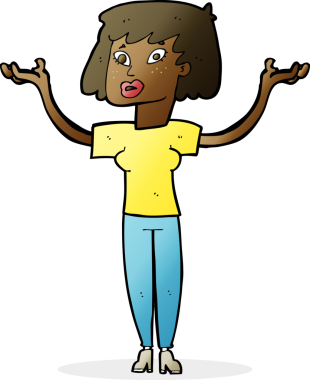 Orijinal çizgi film kadını el ele tutuşuyor.