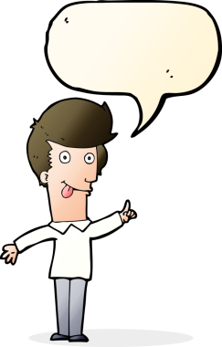 orijinal karikatür komik adam konuşma balonu fikri ile