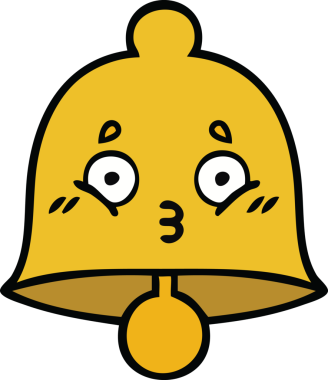 Orijinal şirin bir çan karikatürü.