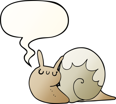 Konuşma baloncuğu düzgün eğimli orijinal çizgi film salyangozu