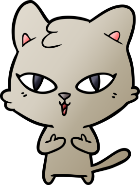 Bir insan tarafından çizilmiş orijinal çizgi film kedisi.