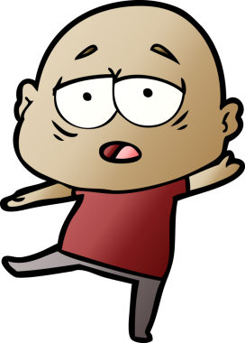 Orijinal çizgi film yorgun kel adam