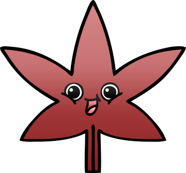 Bir sonbahar yaprağının orjinal gölgelenmiş karikatürü