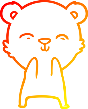 Mutlu bir kutup ayısının orjinal sıcak çizgi çizimi