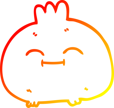 Mutlu bir sebze kökü çizgi filminin orjinal, sıcak çizgi çizimi.