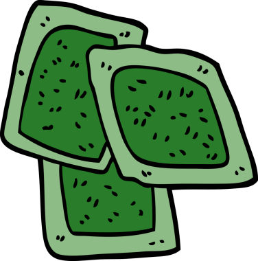 Orijinal karikatür yeşil çay