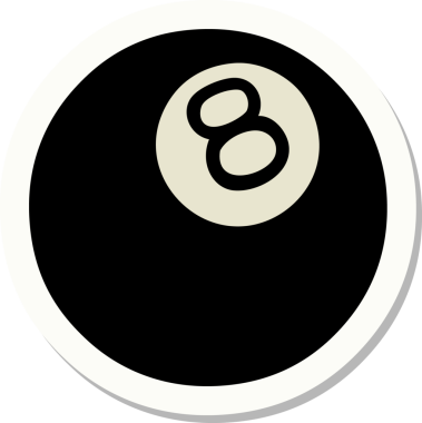 Orijinal dövme etiketi geleneksel 8 top stili.