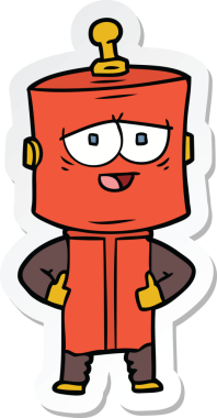 Çizgi film robotunun orijinal çıkartması