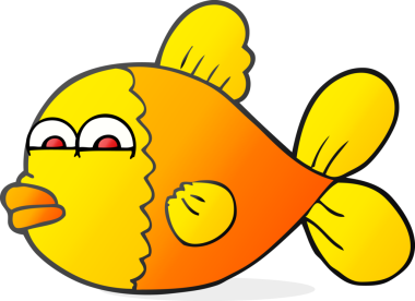 Orijinal serbest çizim karikatür balığı