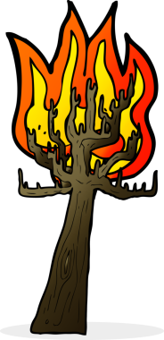 Orijinal çizgi film ağacı yanıyor.