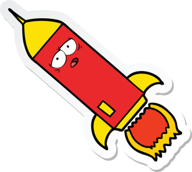 Çizgi film roketinin orijinal çıkartması