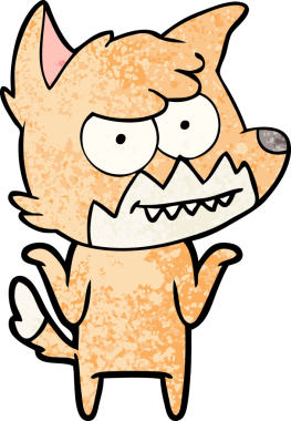 Orijinal çizgi film sırıtan tilki.