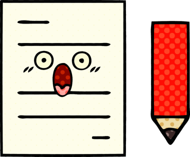 Sınav kağıdının orijinal çizgi roman tarzı