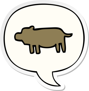 Konuşma balonu çıkartmalı orijinal hayvan sembolü