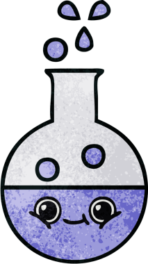 Bir test tüpünün orijinal grunge desen karikatürü