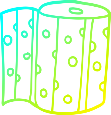 Orijinal soğuk eğimli çizgi film çizimi bir mutfak rulosu.