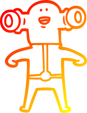 Dost canlısı bir uzaylı çizgi filminin orjinal sıcak çizgi çizimi