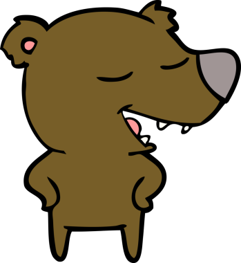 Bir insan tarafından çizilmiş orijinal çizgi film ayısı.