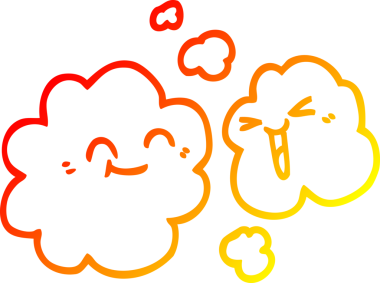 Mutlu gri dumanlardan oluşan bir çizgi çizimin orjinal sıcak gradyan çizimi